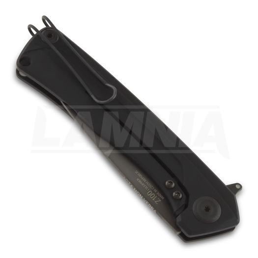 ANV Knives Z100 Plain edge Dural Frame Lock 折叠刀, 黑色
