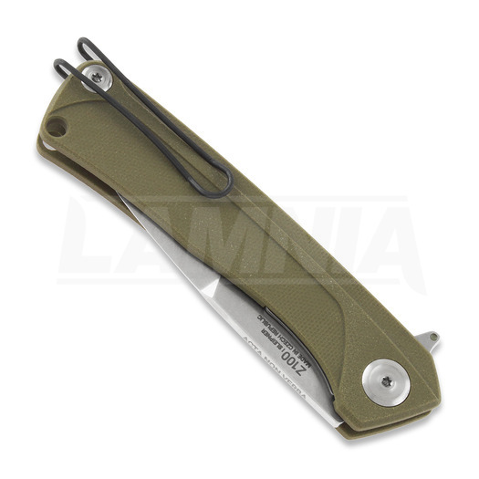 ANV Knives Z100 Plain edge 접이식 나이프, G10, 올리브색