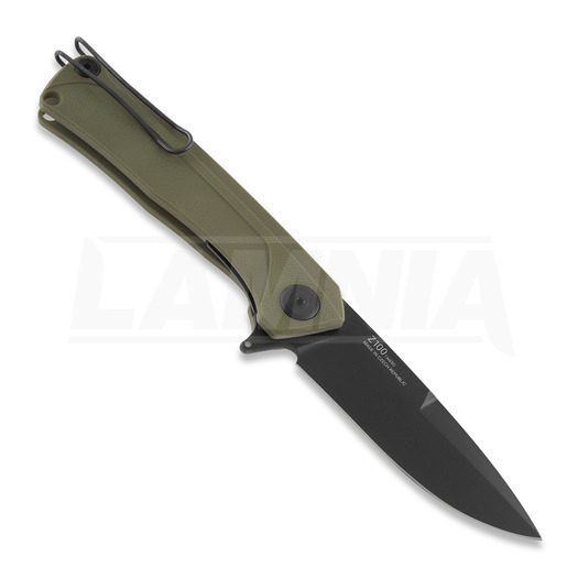 ANV Knives Z100 Plain edge DLC sulankstomas peilis, G10, žalia