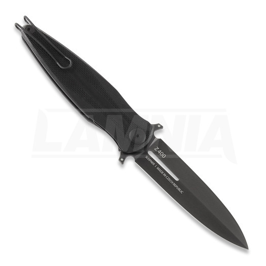 ANV Knives Z400 Plain edge DLC foldekniv, G10, sort