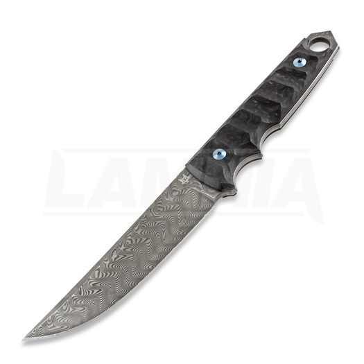 Fox Ryu Damascus knife, marble carbon fiber FX-634DCF