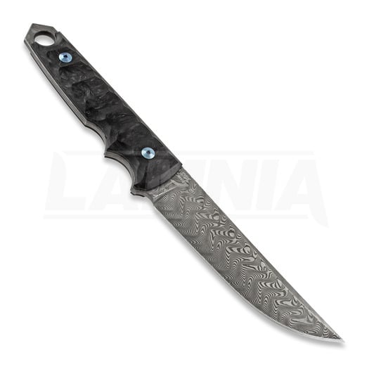 Fox Ryu Damascus 刀, marble carbon fiber FX-634DCF