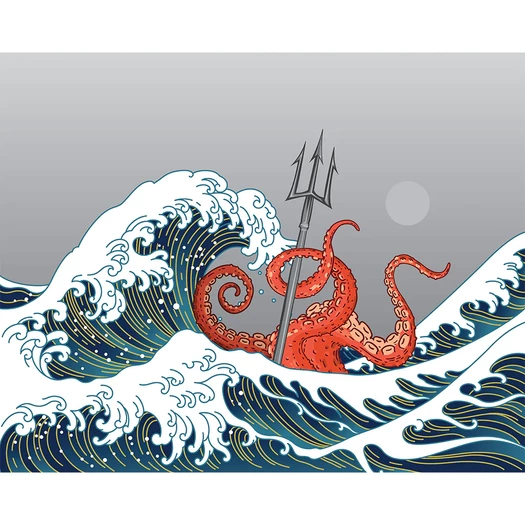 Prometheus Design Werx Art Print - Great Wave Kraken