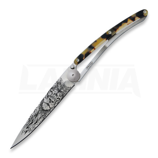 Deejo Tattoo Linerlock 37g Lion folding knife