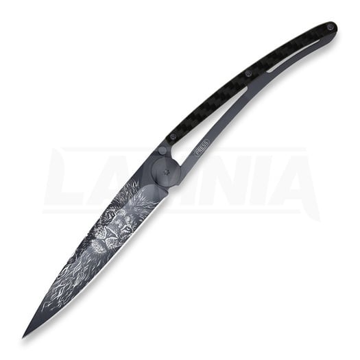 Nóż składany Deejo Tattoo Linerlock 37g CF Lion