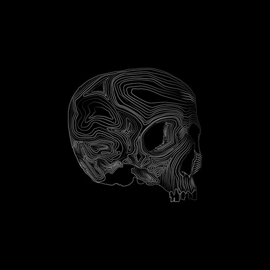 Triple Aught Design Topo Skull póló, fekete