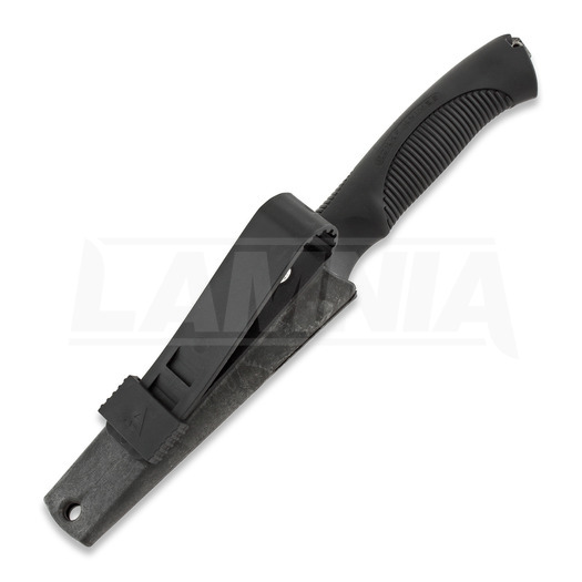 Rokka Korpisoturi knife, black, with Ulticlip
