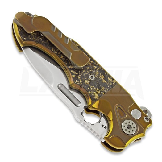 Zavírací nůž Andre de Villiers Mini Pitboss 2, copper shred/gold