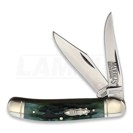 Marbles Copperhead Green Stag Bone folding knife