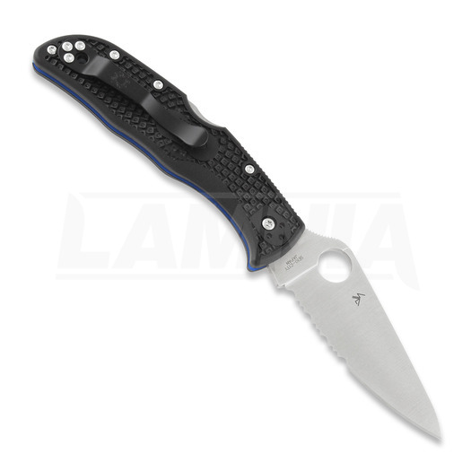 Spyderco Endela Lightweight Thin Blue Line folding knife C243FPSBKBL