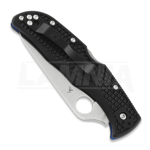 Spyderco Endela Lightweight Thin Blue Line folding knife C243FPSBKBL