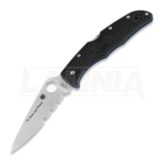 Spyderco Endura 4 Lightweight Thin Blue LIne folding knife C10FPSBKBL