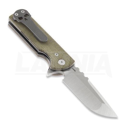 Coltello pieghevole Chaves Knives T.A.K, green micarta, drop point
