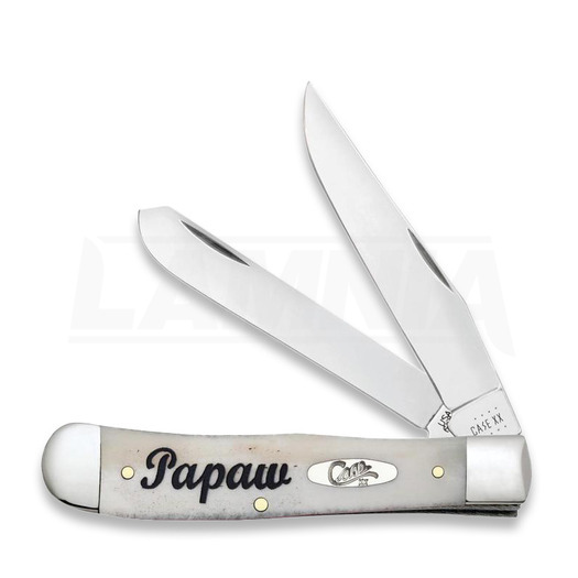 Case Cutlery Natural Bone Smooth Embellished Trapper in Gift Tin pocket knife 10430