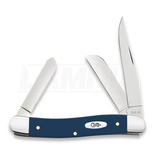 Case Cutlery Navy Blue Synthetic Smooth Medium Stockman with Pen Blade pocket knife 23612