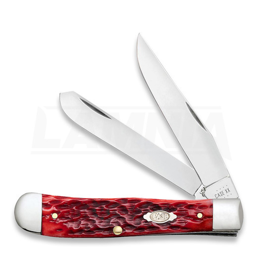 Pocket knife Case Cutlery Dark Red Bone Peach Seed Jig Chrome Vanadium Trapper 31950