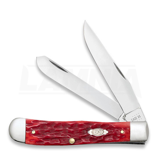 Case Cutlery Dark Red Bone Peach Seed Jig Chrome Vanadium Trapper pocket knife 31957