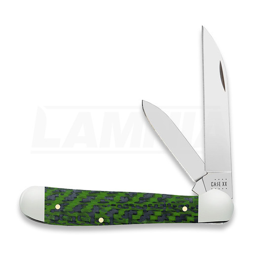 Case Cutlery Green & Black Carbon Fiber Weave Smooth Copperhead linkkuveitsi 50713