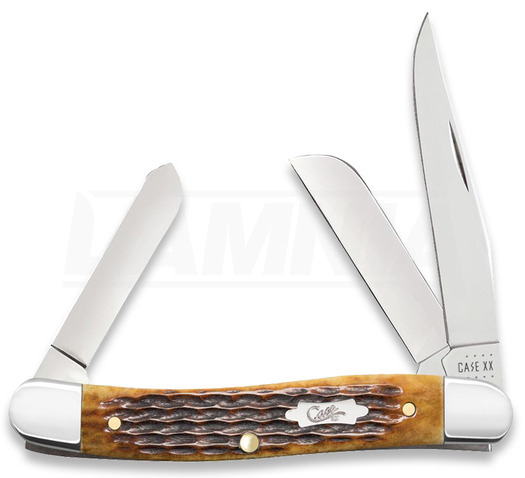 Pocket knife Case Cutlery Antique Bone Rogers Corn Cob Jig Medium Stockman 52834