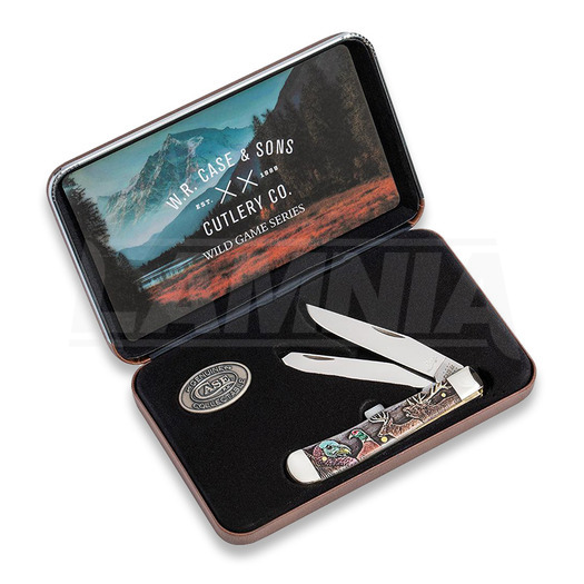Pocket knife Case Cutlery Sportsman Series Embellished Smooth Natural Bone Trapper Gift Set 60585