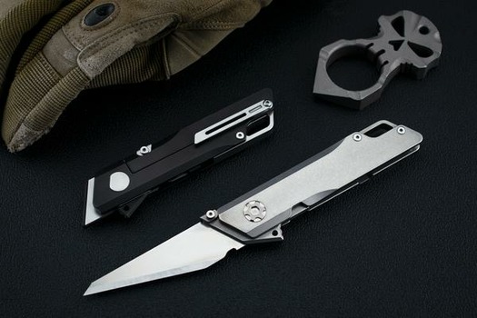 Titaner Raven folding knife, Tumbled