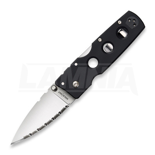 Cold Steel Hold Out 3" S35VN 접이식 나이프, 톱니 모양 칼날 11G3S