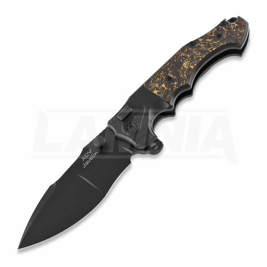 Couteau pliant Andre de Villiers Javelin, all black/copper shred