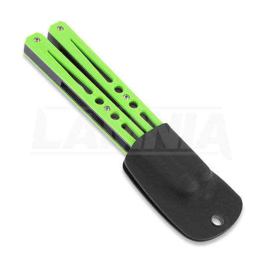 Ryworx Setsuna Drop Point butterfly knife, neon green