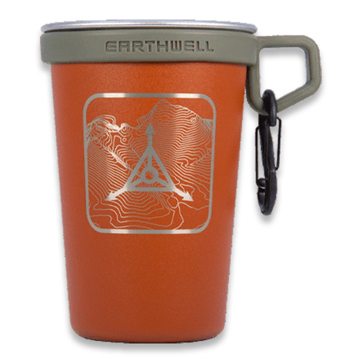 Triple Aught Design Earthwell Pint Cup Sierra Red Topo Logo