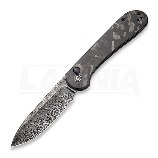 Складной нож CIVIVI Button Lock Elementum Damascus, marble carbon fiber C2103DS-3