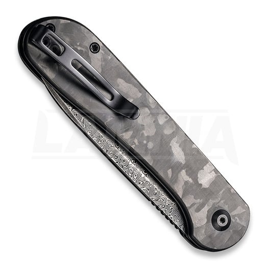 CIVIVI Button Lock Elementum Damascus összecsukható kés, marble carbon fiber C2103DS-3