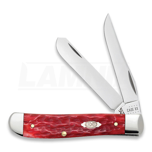 Pocket knife Case Cutlery Dark Red Bone Peach Seed Jig Mini Trapper 31952