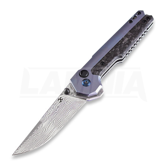 Kansept Knives EDC Tac Damascus folding knife, purple