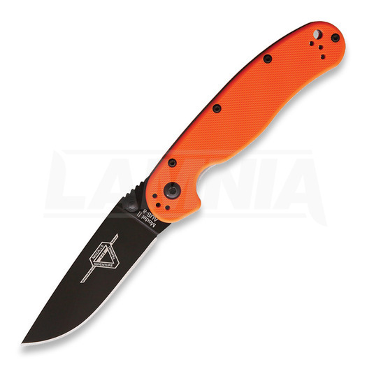 Ontario RAT II 折り畳みナイフ, オレンジ色, 黒 8861OR