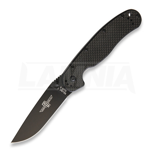 Ontario RAT I 折り畳みナイフ, carbon fiber, 黒 8887CF