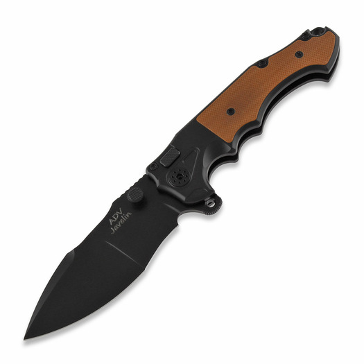 Andre de Villiers Javelin G10 folding knife, black/brown