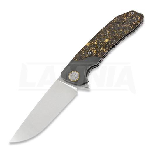 Maxace Goliath 2.0 folding knife, gold shred carbon fiber