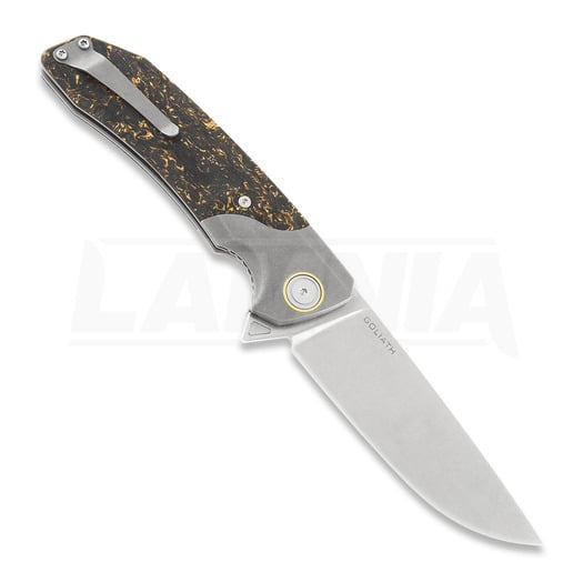 Zavírací nůž Maxace Goliath 2.0 M390, gold shred carbon fiber