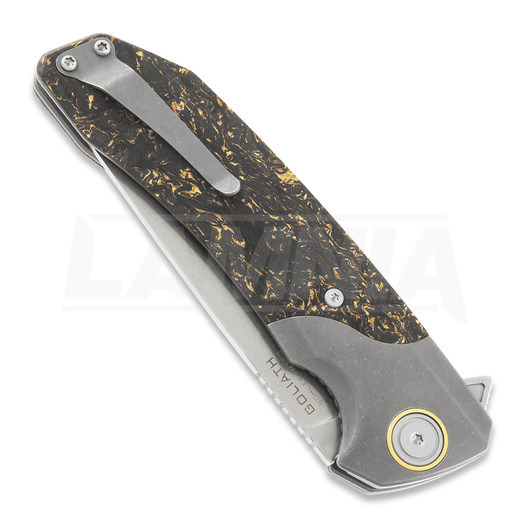 Πτυσσόμενο μαχαίρι Maxace Goliath 2.0 M390, gold shred carbon fiber