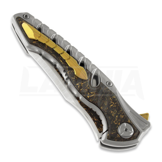 Couteau pliant Maxace Hive, gold marble carbon fiber
