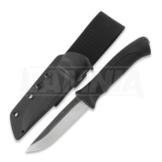 Rokka Korpisoturi kniv, black, kydex sheath