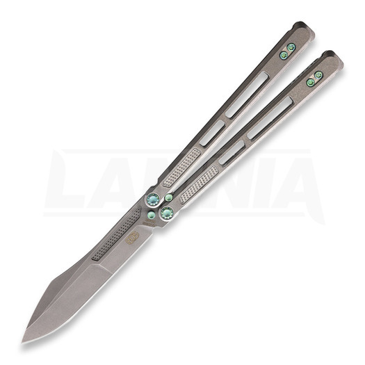 EOS Trident butterfly knife, Stonewash Green