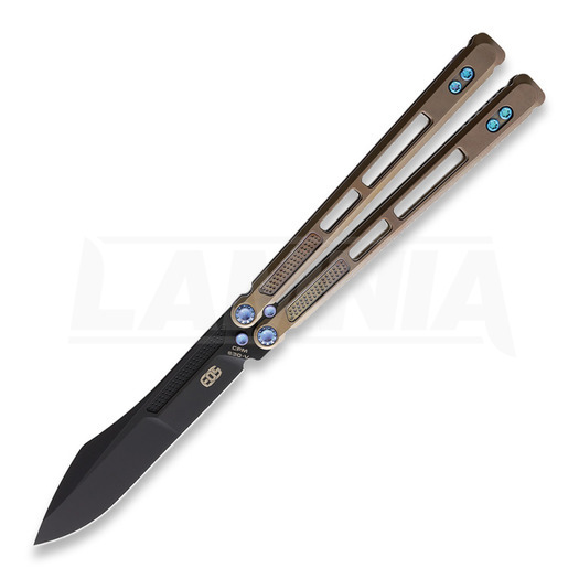 EOS Trident balisong kniv, Bronze Blue