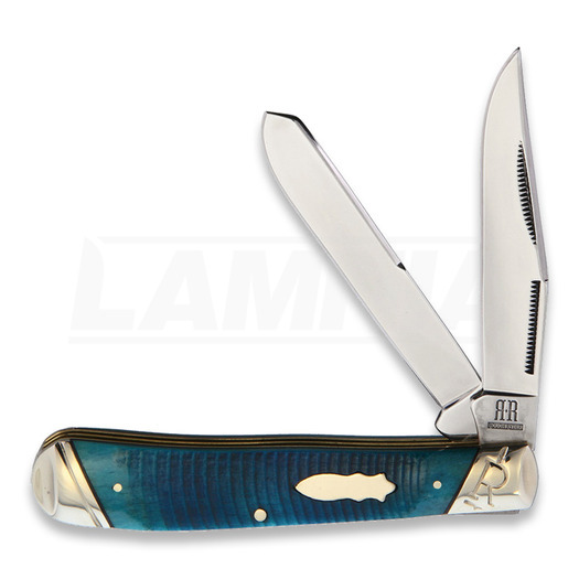 Rough Ryder Black and Blue Trapper pocket knife