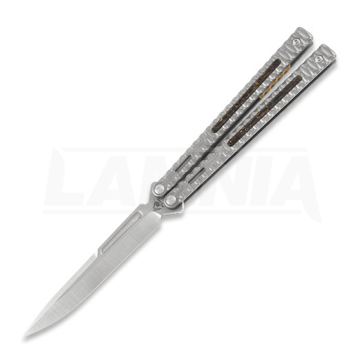 Maxace Obsidian Spearpoint balisong kniv, light grey, latchless