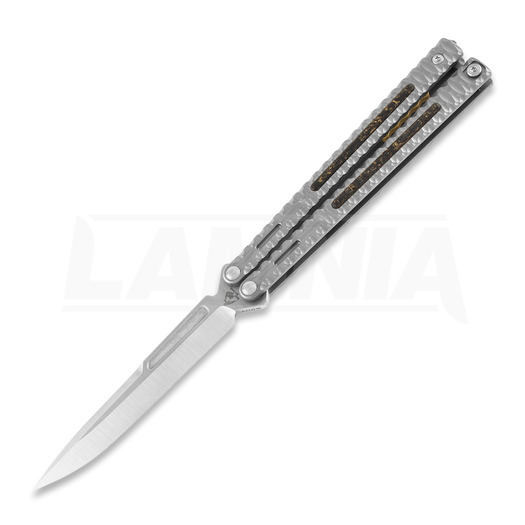 Maxace Obsidian Spearpoint balisong kniv, light grey