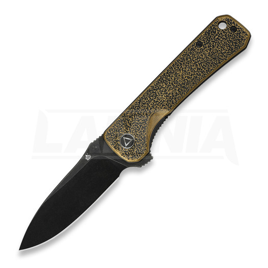 QSP Knife Hawk Black Brass folding knife