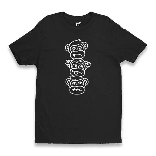 T-shirt Audacious Concept Three Wise Monkeys, noir