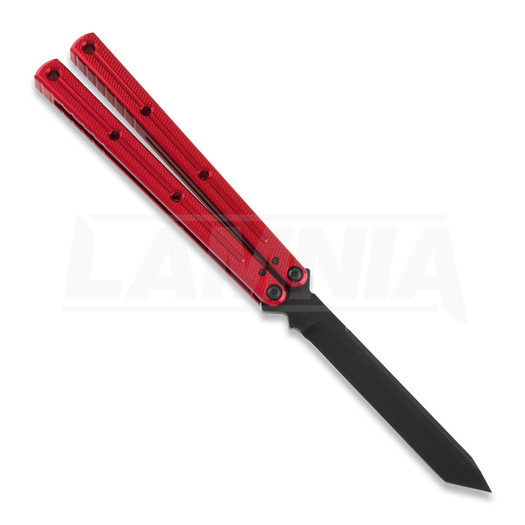 Nož motýlek Squid Industries Krake Raken Tanto Inked Red V2.5