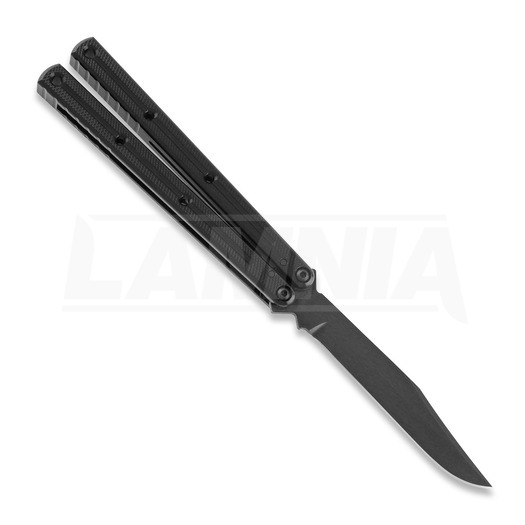 Squid Industries Krake Raken Bowie Inked Black V2.5 balisong kniv